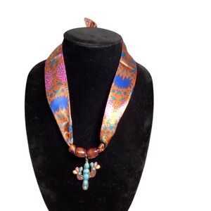 Handmade Necklace with Cactus Pendant